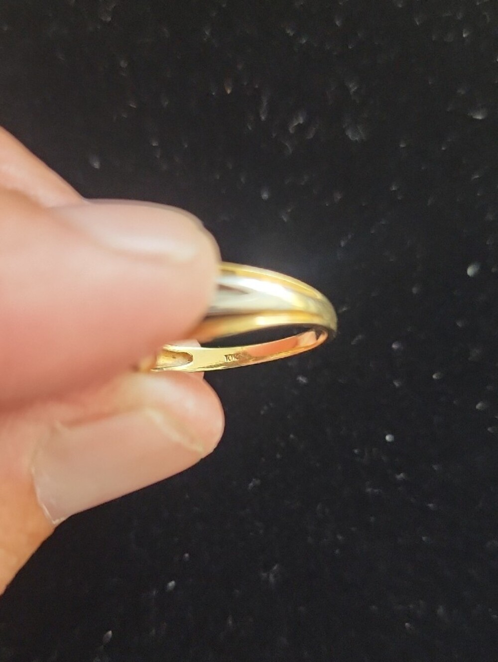 10K Two Tone Gold Diamond Accent Knot Ring Size 8 - Picture 4 of 4